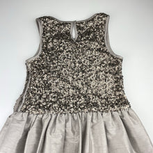 Load image into Gallery viewer, Girls Next, lined bronze sequin party dress, GUC, size 9, L: 70cm