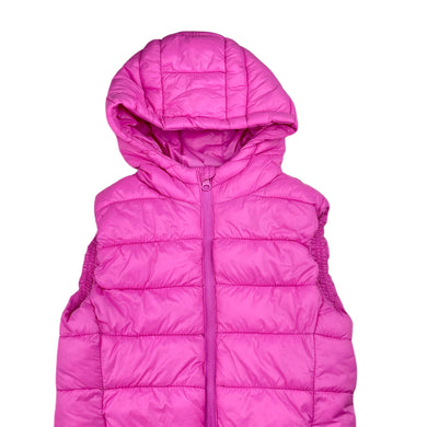 Girls St Bernard, pink hooded puffer vest / jacket, FUC, size 7-8,  