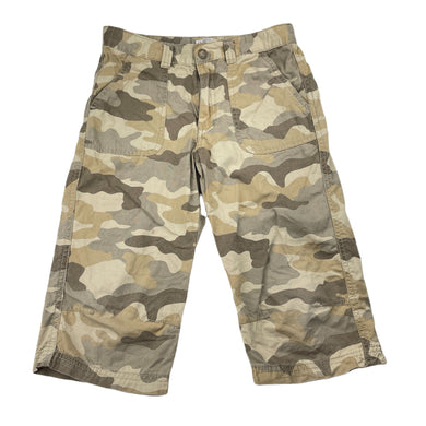 Boys LA REDOUTE, camo print cotton shorts, adjustable, Inside leg: 32.5cm, FUC, size 12,  