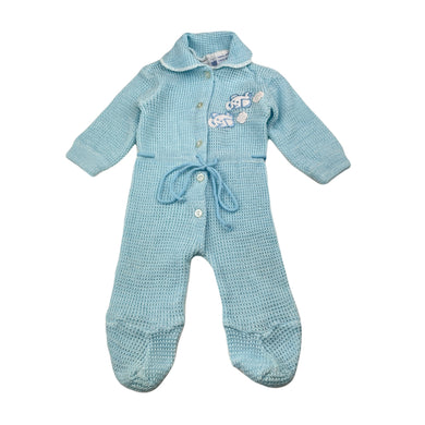 unisex Little Wishes, vintage knit coverall / romper, GUC, size 000,  