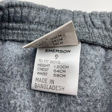 Load image into Gallery viewer, Boys Emerson, grey fleece lined track pants, elasticated, Inside leg: 48cm, GUC, size 6,  