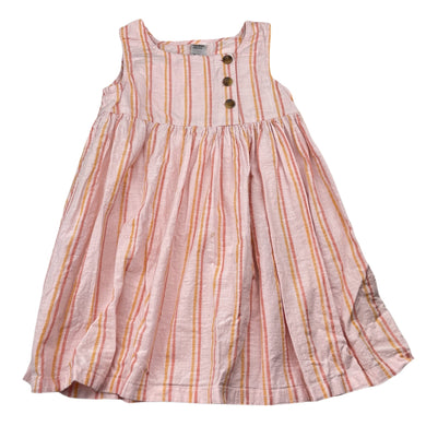 Girls Anko, striped cotton dress, light mark front, FUC, size 6, L: 57cm