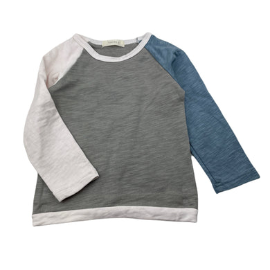 Boys Lian Mu, cotton long sleeve top, armpit to armpit: 27.5cm, armpit to cuff: 26.5cm, GUC, size 2-3,  