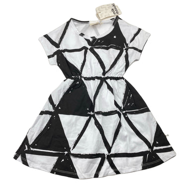 Girls Milk & Masuki, black & white organic cotton elastic waist dress, NEW, size 3, L: 51cm