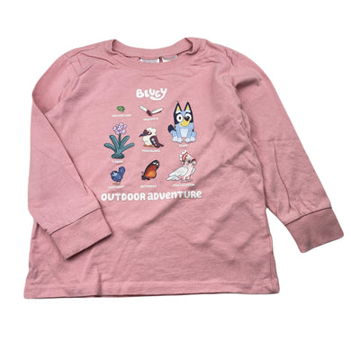 Girls Bluey, cotton long sleeve pyjama top, FUC, size 4,  