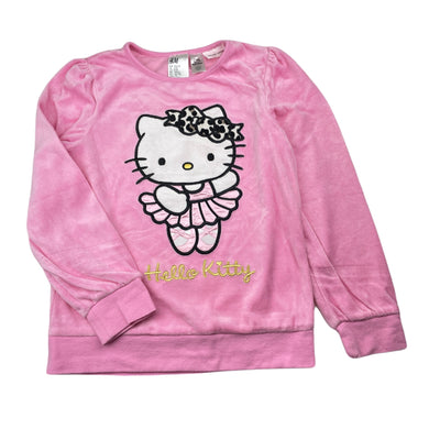 Girls H&M, Hello Kitty velour long sleeve pyjama top, EUC, size 7-8,  