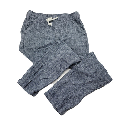 Boys H&T, cotton / linen pants, elasticated, Inside leg: 46.5cm, GUC, size 4,  