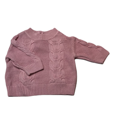 Girls Baby Berry, pink knitted cotton sweater / jumper, GUC, size 00,  