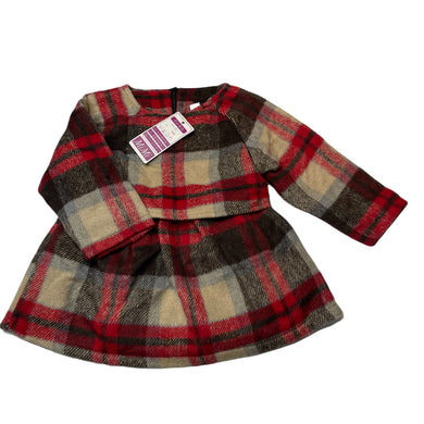 Girls MiMi, fleece lined checked long sleeve top, L: 40cm, armpit to armpit: 29cm, armpit to cuff: 21cm, NEW, size 3-4,  