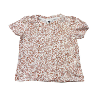 Girls Dymples, floral ribbed t-shirt / top, light marks, FUC, size 1,  