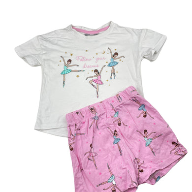 Girls Anko, cotton pyjama top & shorts, ballerinas, EUC, size 2,  