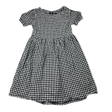 Girls OH SEW CREATIVE, checked cotton open back dress, GUC, size 3, L: 49cm