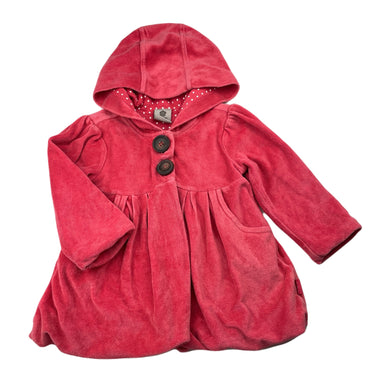 Girls Pumpkin Patch, lined velour hooded jacket / coat, FUC, size 2,  