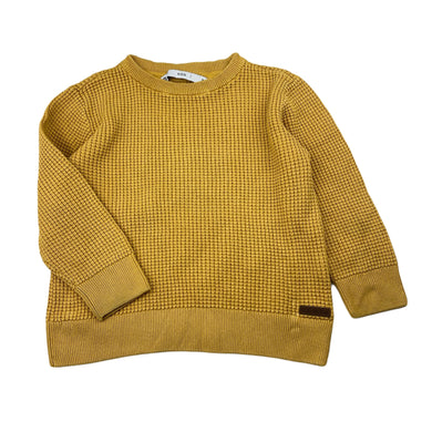 Boys Target, mustard knitted cotton sweater / jumper, FUC, size 3,  