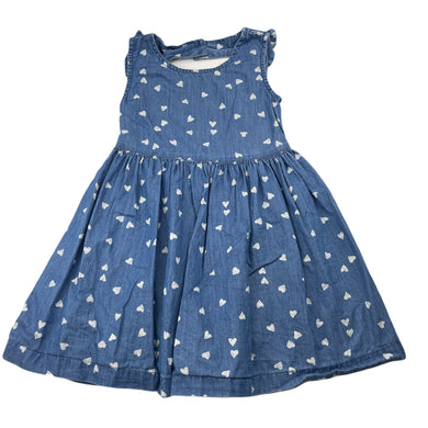 Girls Anko, chambray cotton summer dress, GUC, size 3, L: 50cm