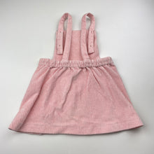 Load image into Gallery viewer, Girls Dymples, ribbed velour overalls dress, light mark on front, FUC, size 2, L: 44cm