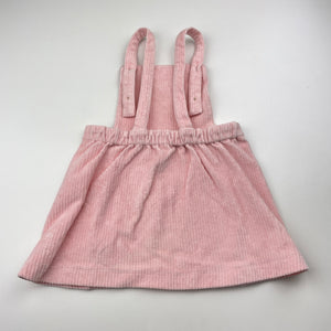 Girls Dymples, ribbed velour overalls dress, light mark on front, FUC, size 2, L: 44cm