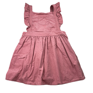 Girls KID, lightweight corduroy cotton overalls dress / pinafore, GUC, size 4, L: 55cm