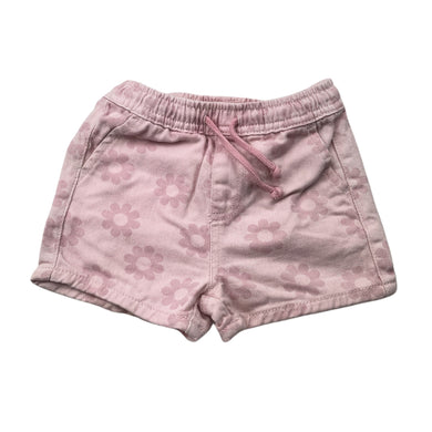 Girls Baby Berry, floral organic cotton blend shorts, elasticated, FUC, size 00,  