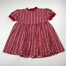 Load image into Gallery viewer, Girls Q FOR KIDS, vintage red &amp; white check dress, FUC, size 1, L: 40cm