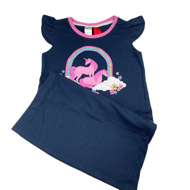 Girls Anko, navy nightie / night dress, unicorns, GUC, size 7,  