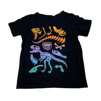 Boys Anko, black cotton tee / top, dinosaurs, EUC, size 7,  