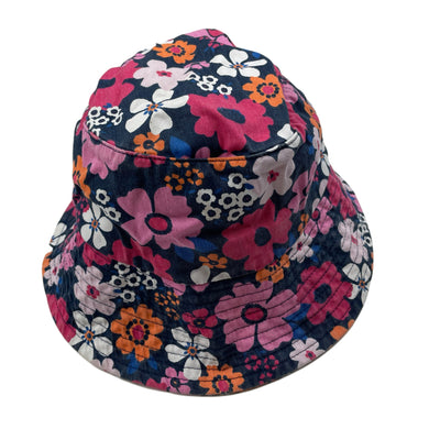 Girls Anko, floral cotton bucket hat, chin stripe, GUC, size 7-10,  