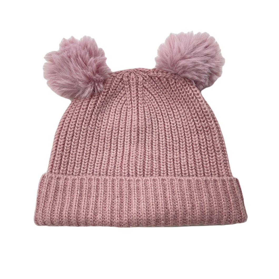 Girls 4 Baby, chunky knit beanie / hat, GUC, size 0-2,  