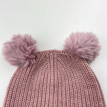 Load image into Gallery viewer, Girls 4 Baby, chunky knit beanie / hat, GUC, size 0-2,  