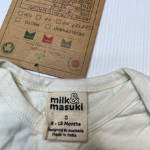 Load image into Gallery viewer, unisex Milk &amp; Masuki, cream organic cotton tee / top, NEW, size 0,  
