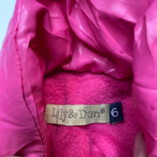 Load image into Gallery viewer, Girls Lily &amp; Dan, fleece lined puffer vest / sleeveless jacket, GUC, size 6,  