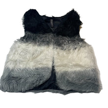 Load image into Gallery viewer, Girls Peter Morrissey, black, white &amp; grey faux fur vest, GUC, size 8,  