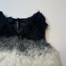 Load image into Gallery viewer, Girls Peter Morrissey, black, white &amp; grey faux fur vest, GUC, size 8,  