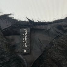 Load image into Gallery viewer, Girls Peter Morrissey, black, white &amp; grey faux fur vest, GUC, size 8,  