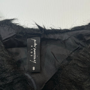 Girls Peter Morrissey, black, white & grey faux fur vest, GUC, size 8,  