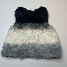 Load image into Gallery viewer, Girls Peter Morrissey, black, white &amp; grey faux fur vest, GUC, size 8,  