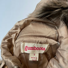 Load image into Gallery viewer, Girls Gumboots, bronze hooded jacket / coat, L: 51cm, GUC, size 6,  