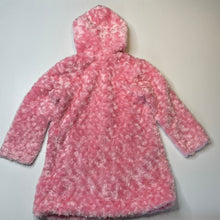 Load image into Gallery viewer, Girls Barbie, zip up faux fur jacket / coat, L: 57cm, GUC, size 6,  