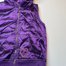Load image into Gallery viewer, Girls One Step Up, purple lightweight hooded vest/jacket, EUC, size 6,  