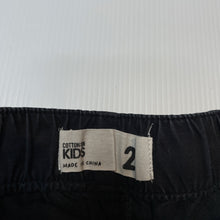 Load image into Gallery viewer, Boys Cotton On, black stretch cotton pants, elasticated, FUC, size 2,  