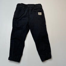 Load image into Gallery viewer, Boys Cotton On, black stretch cotton pants, elasticated, FUC, size 2,  
