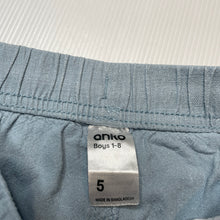 Load image into Gallery viewer, Boys AN, blue linen/cotton shorts, elasticated, FUC, size 5,  