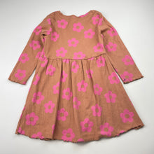 Load image into Gallery viewer, Girls KID, ribbed long sleeve floral dress, mark back right cuff, FUC, size 2, L: 48cm