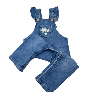 Girls Dymples, embroidered stretch denim overalls, GUC, size 2,  