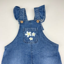 Load image into Gallery viewer, Girls Dymples, embroidered stretch denim overalls, GUC, size 2,  