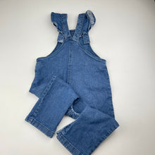 Load image into Gallery viewer, Girls Dymples, embroidered stretch denim overalls, GUC, size 2,  