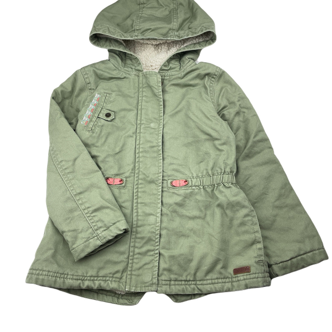 Girls Roxy, fleece lined khaki cotton jacket / coat, GUC, size 6,  