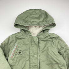 Load image into Gallery viewer, Girls Roxy, fleece lined khaki cotton jacket / coat, GUC, size 6,  
