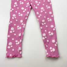 Load image into Gallery viewer, Girls Mango, ribbed floral leggings, Inside leg: 29cm, EUC, size 3,  