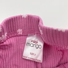 Load image into Gallery viewer, Girls Mango, ribbed floral leggings, Inside leg: 29cm, EUC, size 3,  